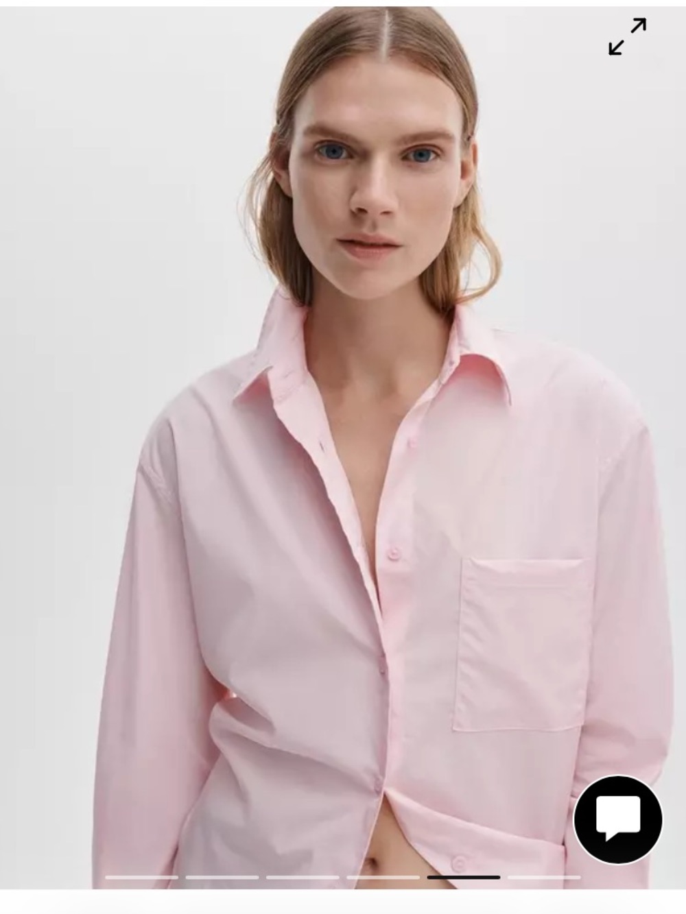 Rag & Bone Connie Poplin Peony Light Pink Button-Up Shirt - Picture 5 of 9